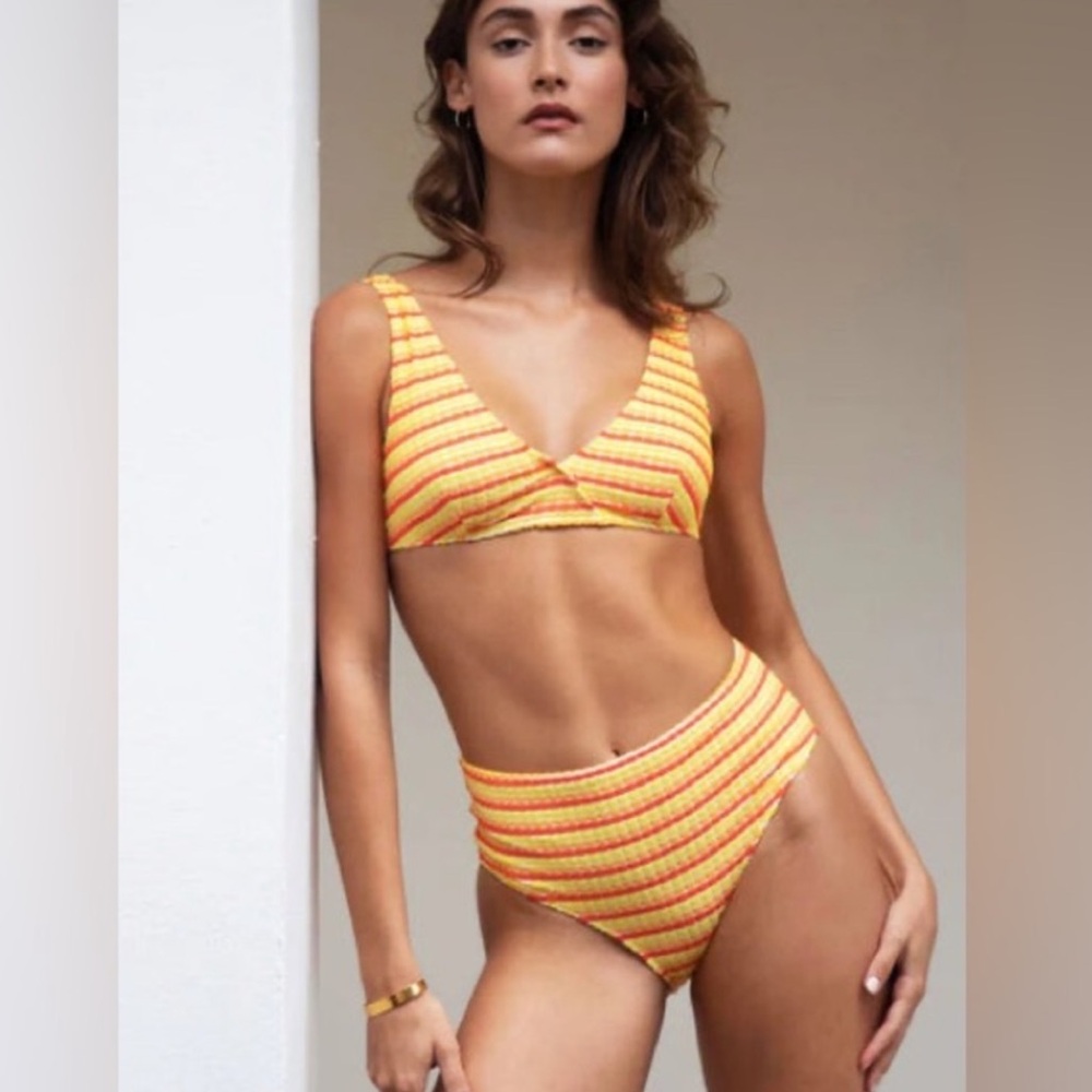 Solid and Striped The Beverly Bikini Tricolor Terrycloth Stripe Size XS